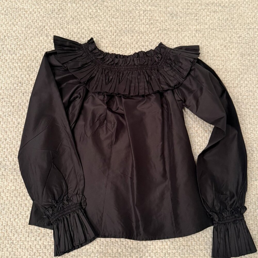 Oscar de la Renta Black Silk Top, Size 4